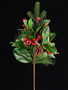 28" Magnolia Pine Holly Berry Spray