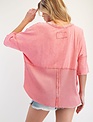 Easel Coral Mineral Washed Top By: Easel