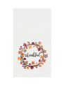 Embroidered Thankful Wreath Towel