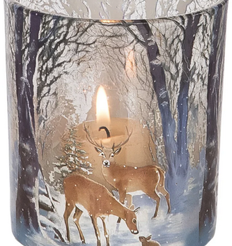 Deer in Forest Candle Holder