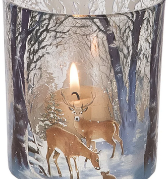 Deer in Forest Candle Holder
