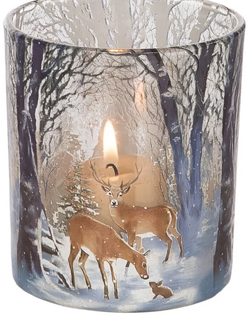 Deer in Forest Candle Holder