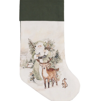 Winter Santa in Forest Stocking