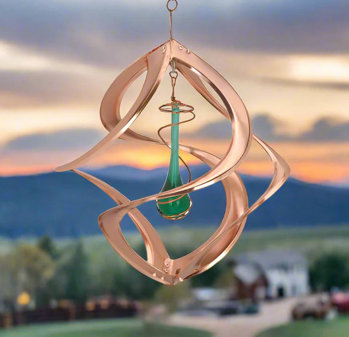 11" Copper Cosmix Spinner with Green Teardrop