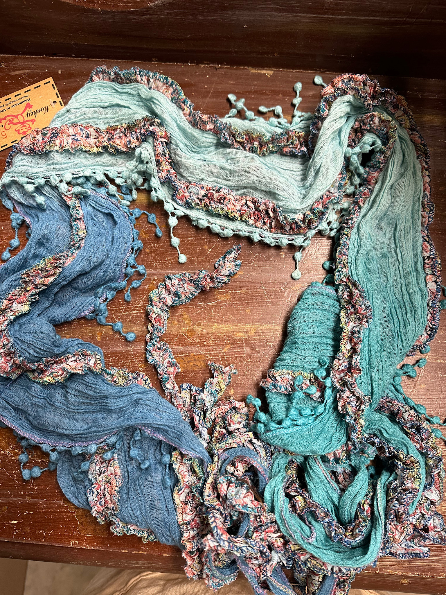 Handmade Trailing Wildflower Scarf By: Monkey Mango