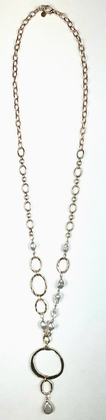 Rings w/ Pearl Drop Necklace