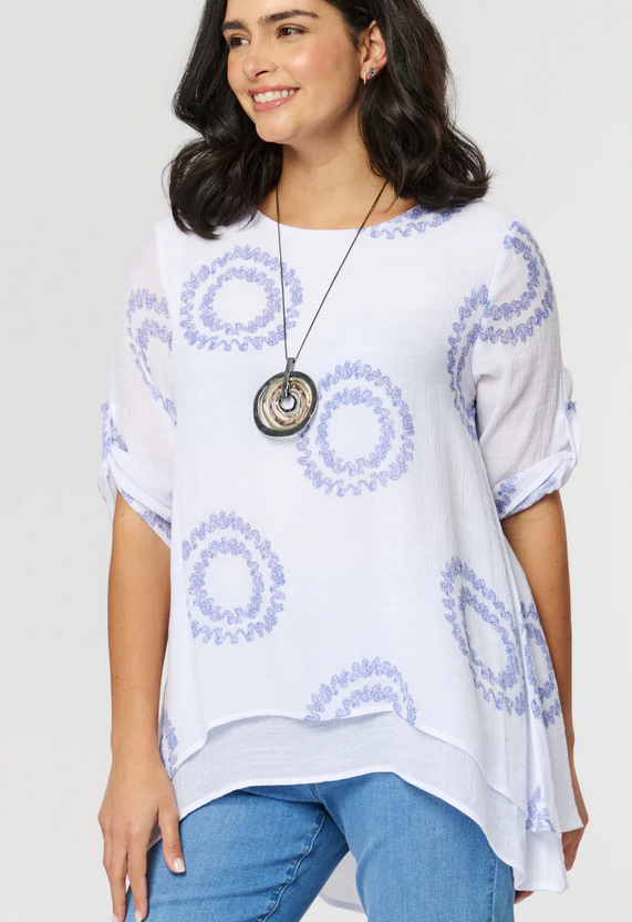 Tiered Tunic w/ Necklace By: Saloos