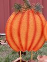 Metal Orange Pumpkin Yard Stake (2-Sizes)