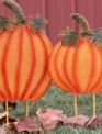 Metal Orange Pumpkin Yard Stake (2-Sizes)