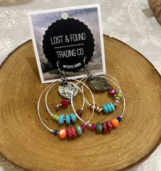 Multicolor Double Hoop Earrings