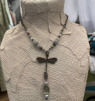 Beaded  Dragonfly Chain Necklace