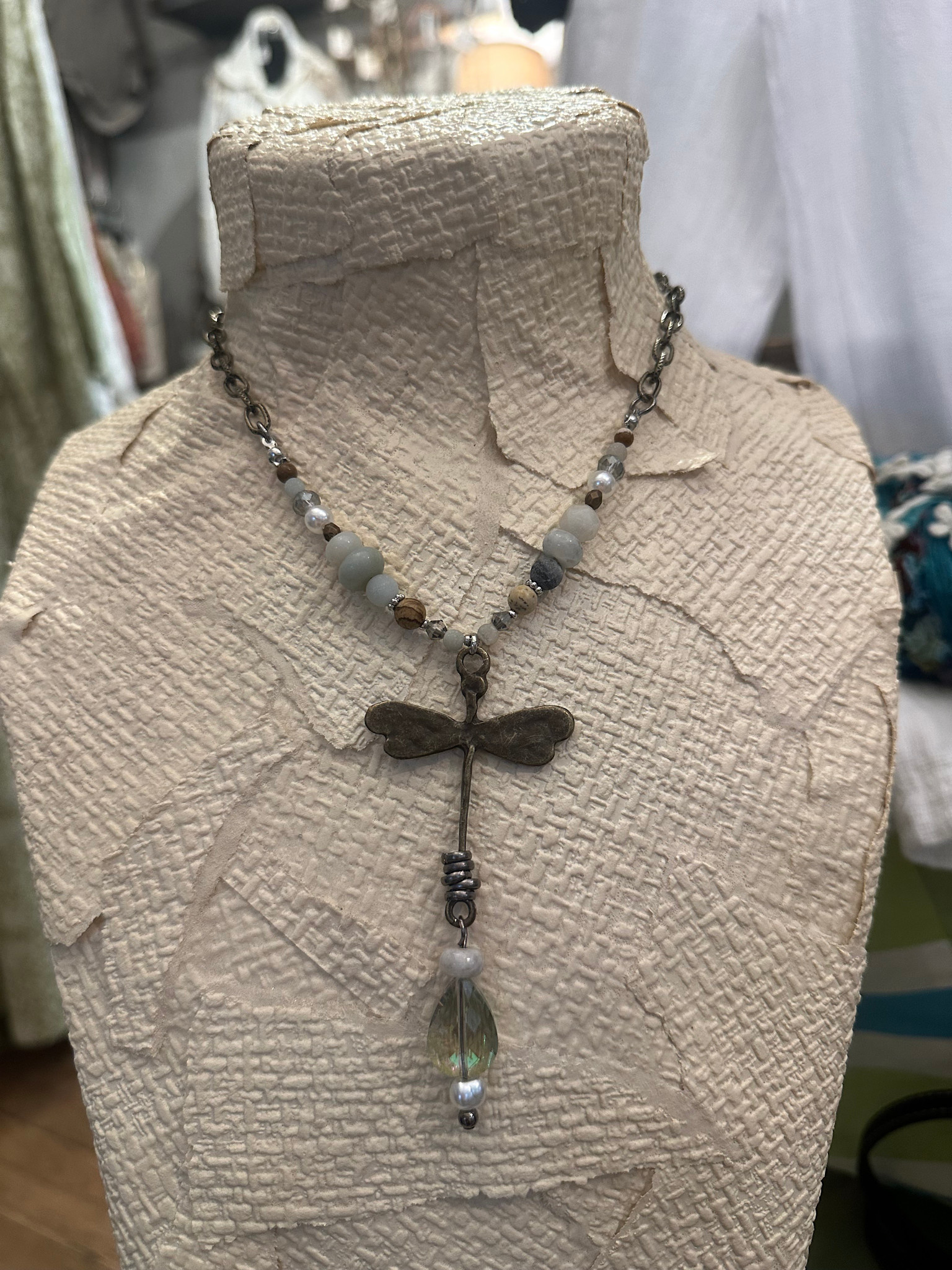 Beaded  Dragonfly Chain Necklace