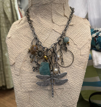 Multi Charm Drgaonfly Necklace
