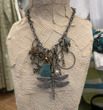 Multi Charm Drgaonfly Necklace