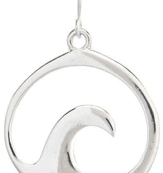 Silver Round Wave Earrings