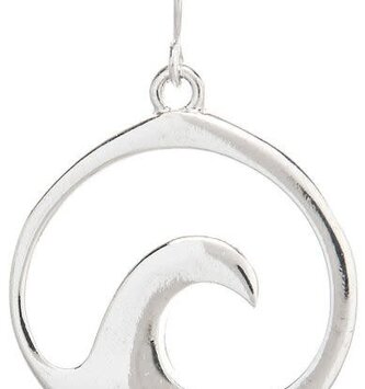 Silver Round Wave Earrings