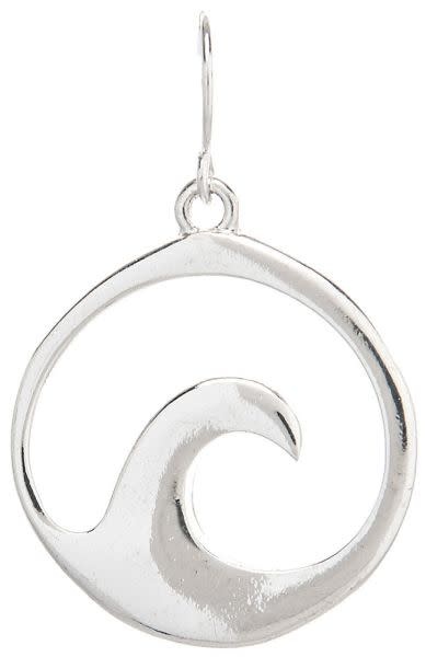 Silver Round Wave Earrings