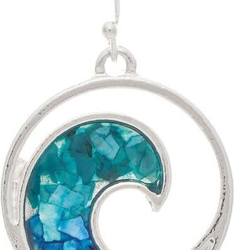 Blue Water Wave Earrings