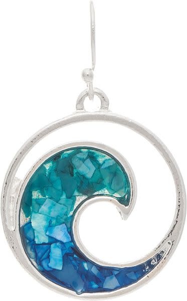 Blue Water Wave Earrings