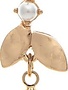 Leaf Charm Pearl Drop Earrings
