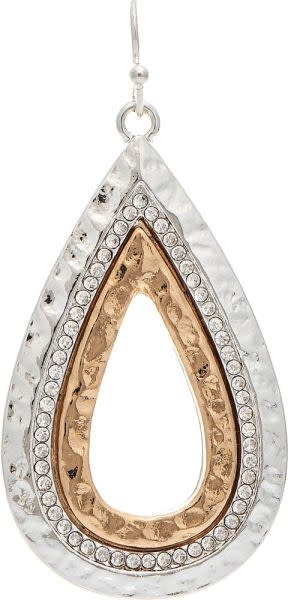 Crystal Row Teardrop Earrings
