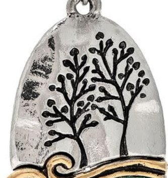 Engraved Landscape Oval Earrings