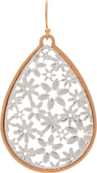 Gold Frame Flower Earrings