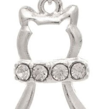 Crystal Kitty Outline Earrings