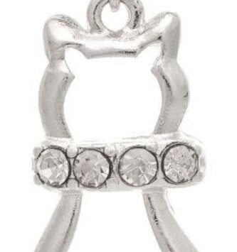 Crystal Kitty Outline Earrings