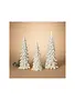 Set of 3 Flocked Christmas Tree's White