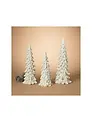 Set of 3 Flocked Christmas Tree's White
