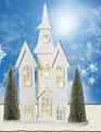 20.75'' Battery Operated Curved Shimmer Village Tree's