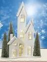 20.75'' Battery Operated Curved Shimmer Village Tree's