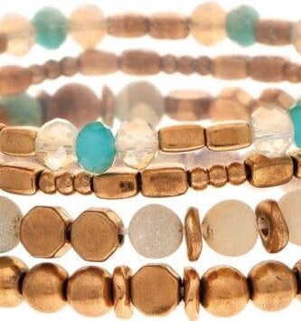 Gold & Stone Bracelet Set