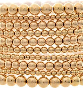 Gold Bead Stretch Bracelet Set