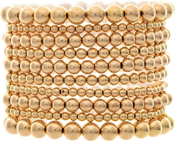 Gold Bead Stretch Bracelet Set