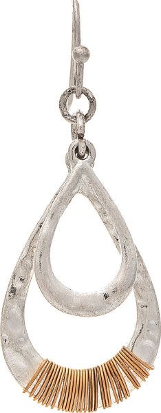 Wire Wrapped Double Teardrop Earring