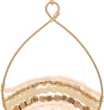 Natural Beaded Teardrop Earring