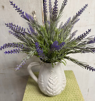 Custom Lavender in White Pitcher