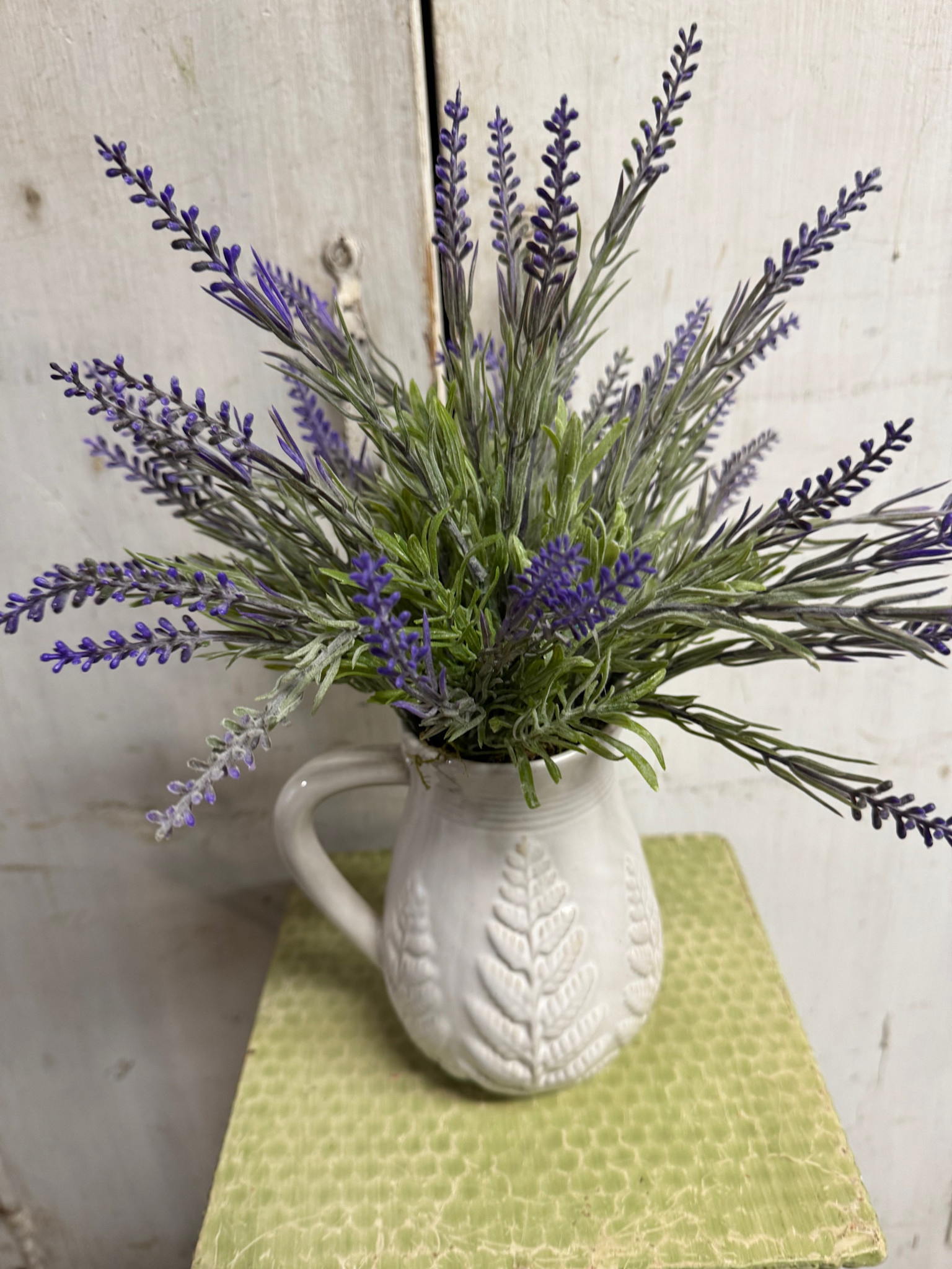 Custom Lavender in White Pitcher