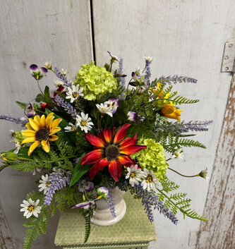 Custom Sunburst Wildflower Arrangement