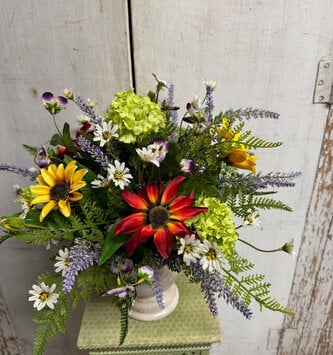 Custom Sunburst Wildflower Arrangement