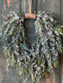 28'' Flocked Winter Foliage Hanging Wreath