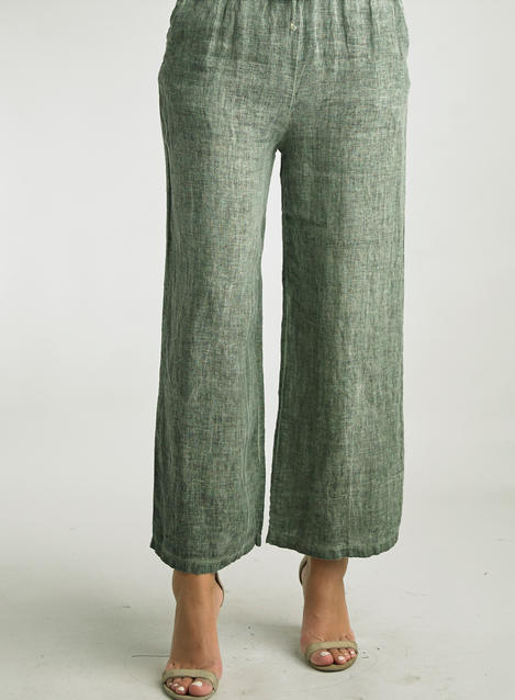 Tempo Paris Linen Pull on Wide Leg Pant By: Tempo Paris