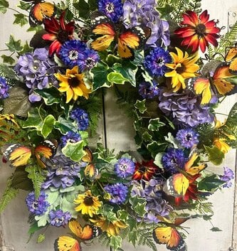 Custom Butterfly Garden Wreath