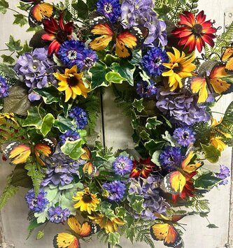Custom Butterfly Garden Wreath