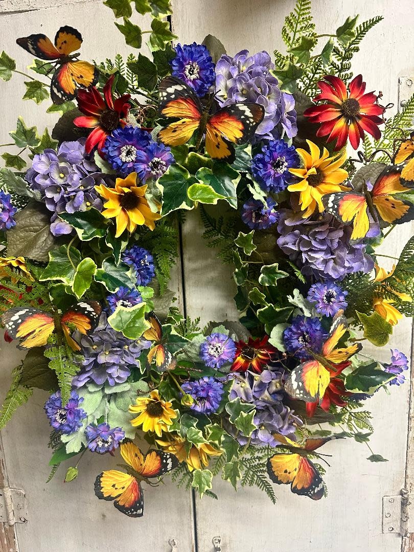 Custom Butterfly Garden Wreath