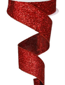 1.5'' x 10yd Red Metallic Ribbon