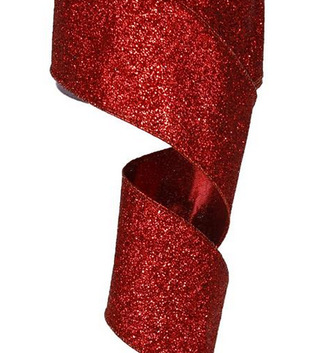 2.5'' x 10yd Red Metallic Ribbon