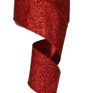 2.5'' x 10yd Red Metallic Ribbon
